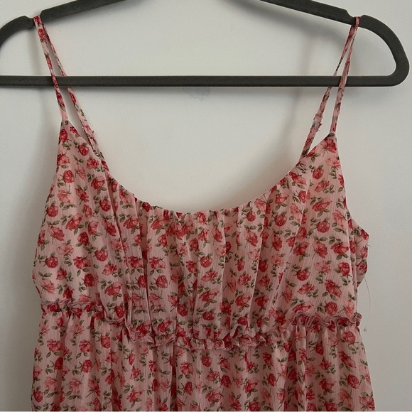 Trixxi Floral Smock Babydoll Pink Dress-Juniors Size XL-NEW WITHOUT TAGS - Picture 2 of 9